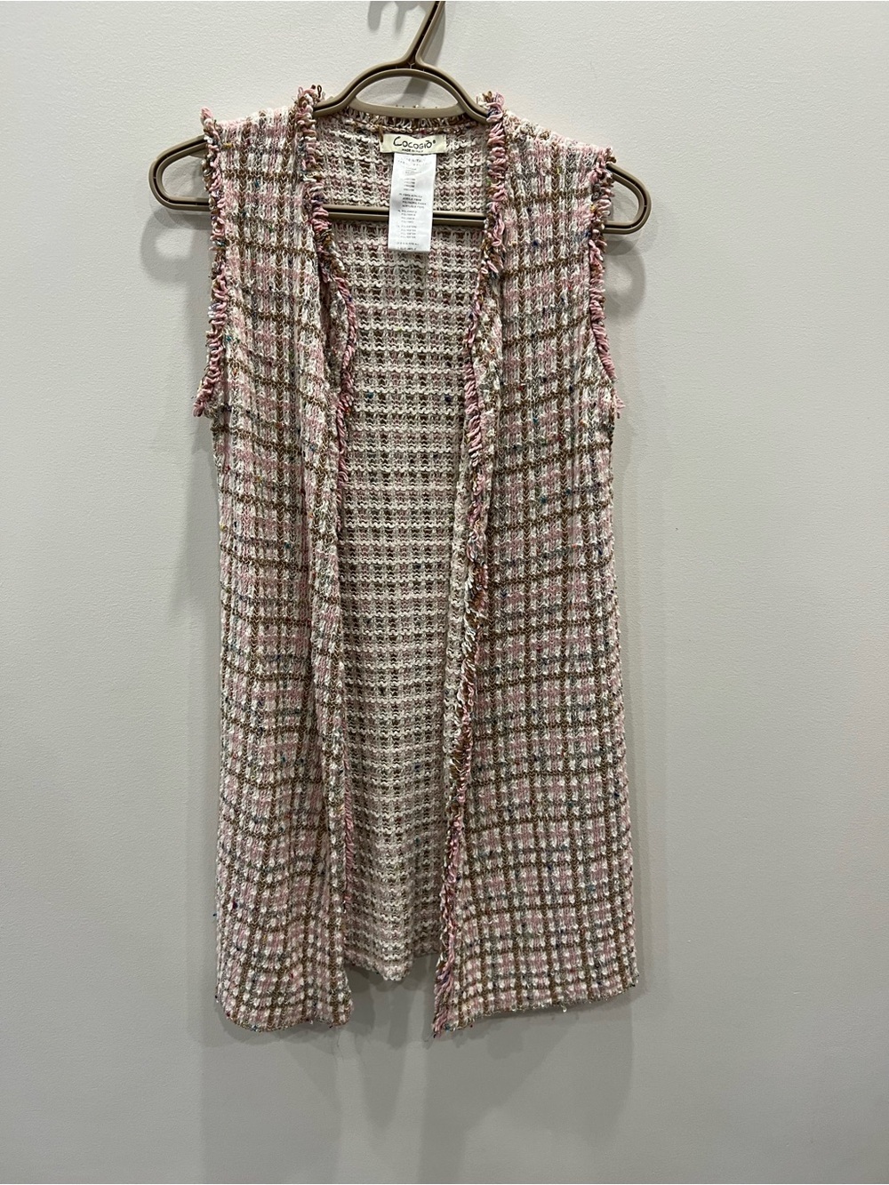 Cocogio Italian Knit Fringe Vest - made in Italy Coquette Girl Duster Vest